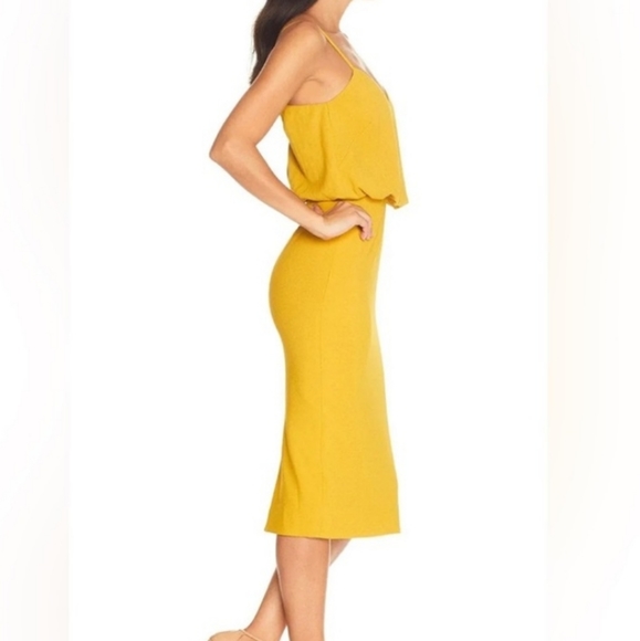 Dress the Population Marigold Yellow Alondra Blouson Sheath Dress Size XS NWT'S - Picture 2 of 16